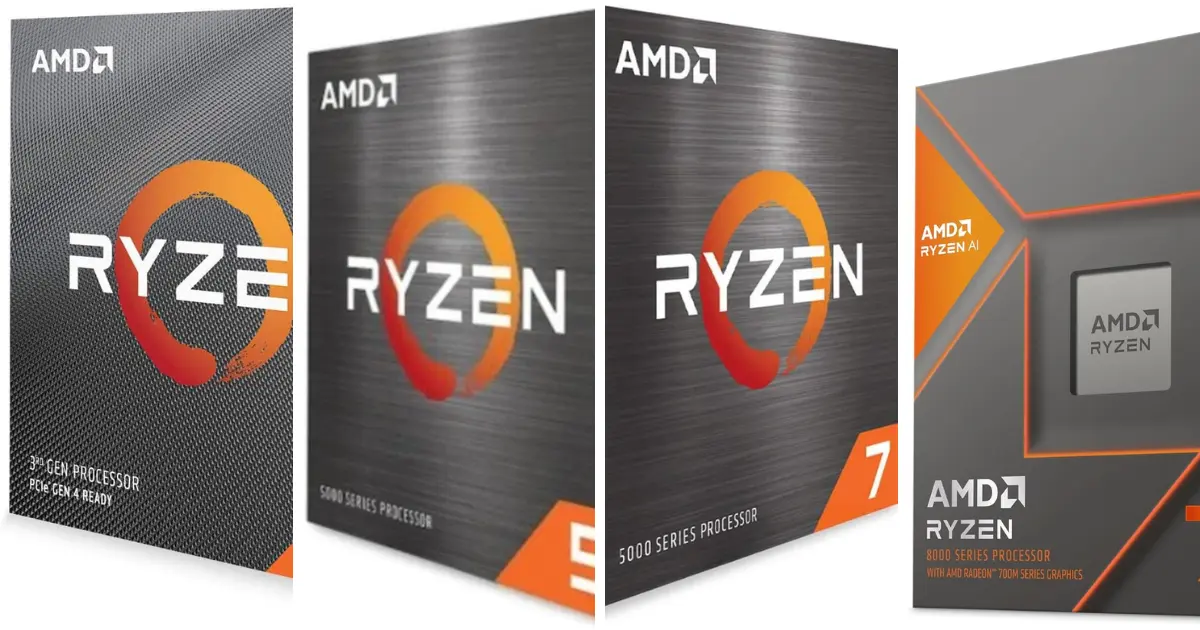 Ryzen 2000〜9000シリーズの違いを世代ごとに比較した一覧表