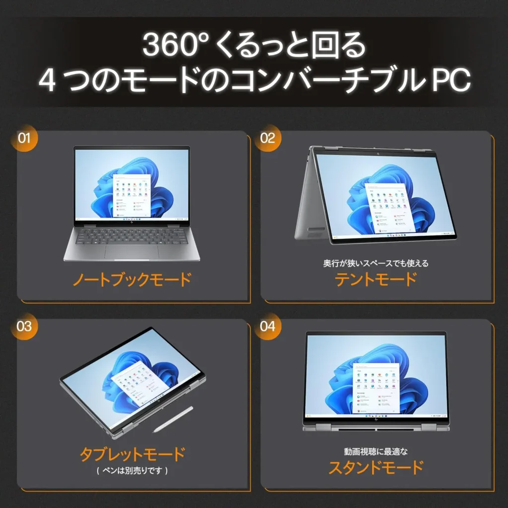 HP Envy x360 14-fa【Ryzen AI搭載】コンパーチブルPC