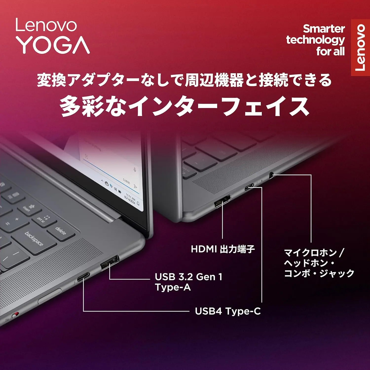 Lenovo Yoga Slim 7i Aura Edition【AIスマート操作】インターフェース