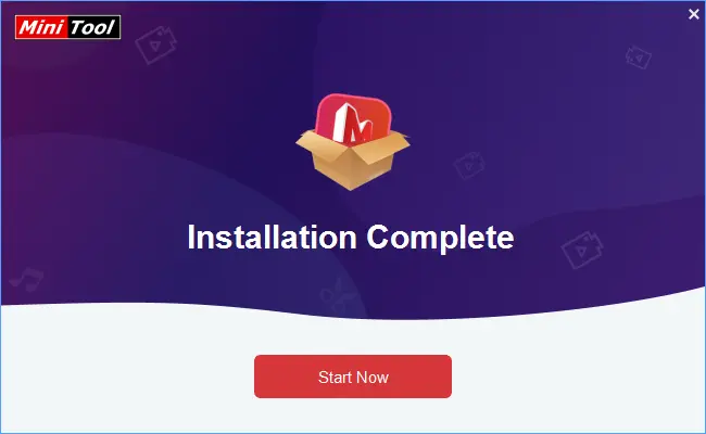 Minitool VideoMaker インストール完了画面