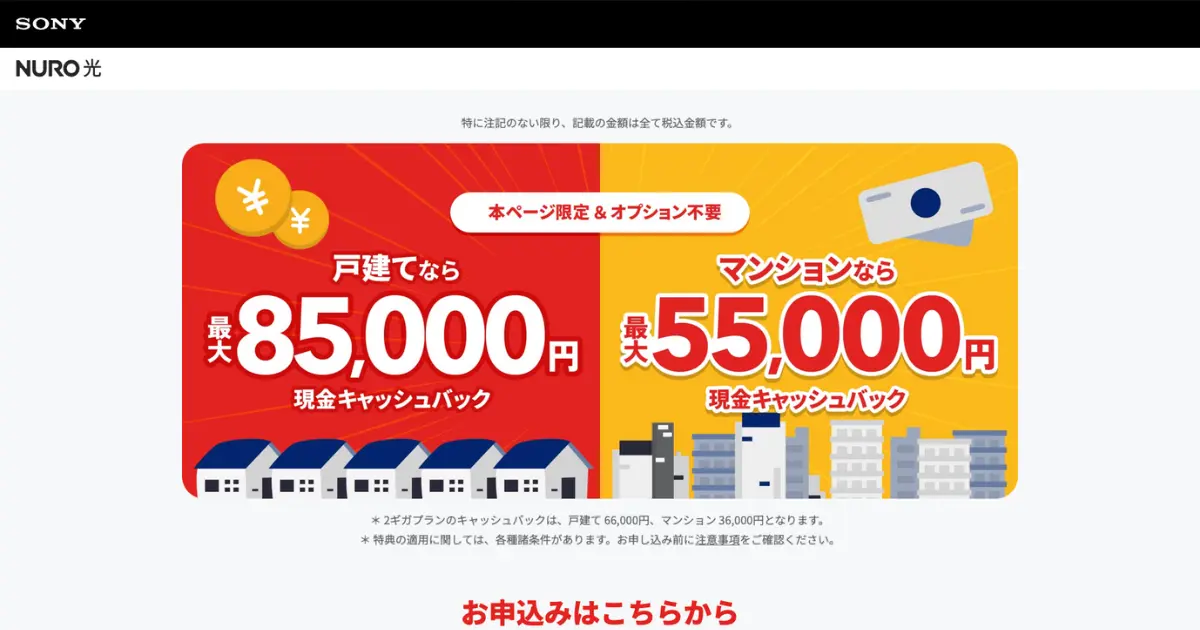 Nuro 光のサイトイメージ
