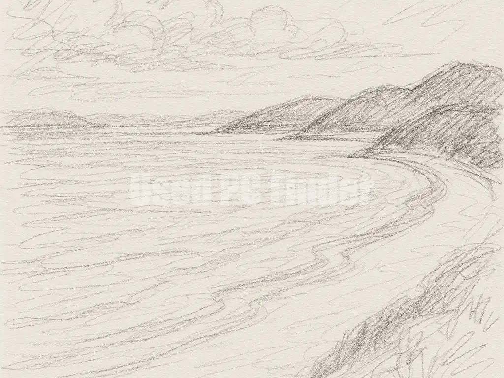 海岸の下絵