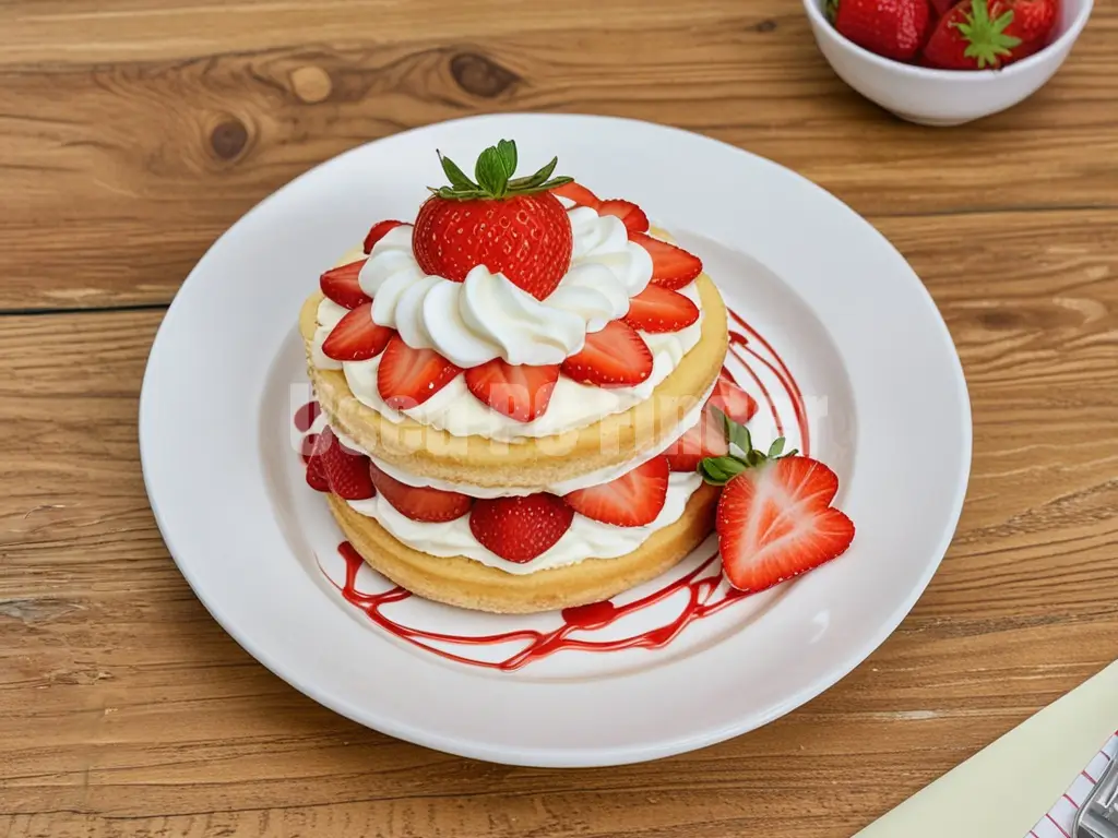 お皿の横にあったいちごとストローを消したイメージ