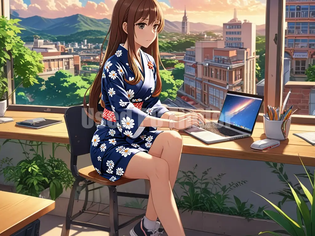 制服が浴衣に変わったイメージ