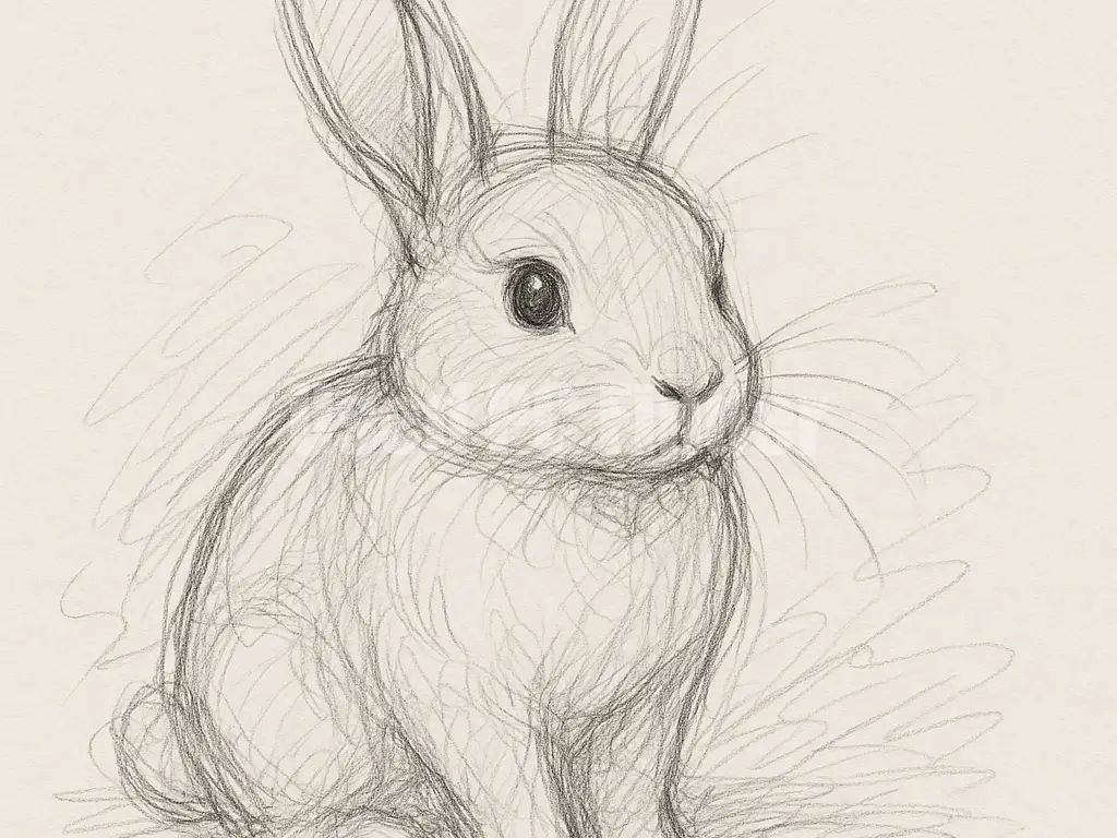 うさぎの下絵