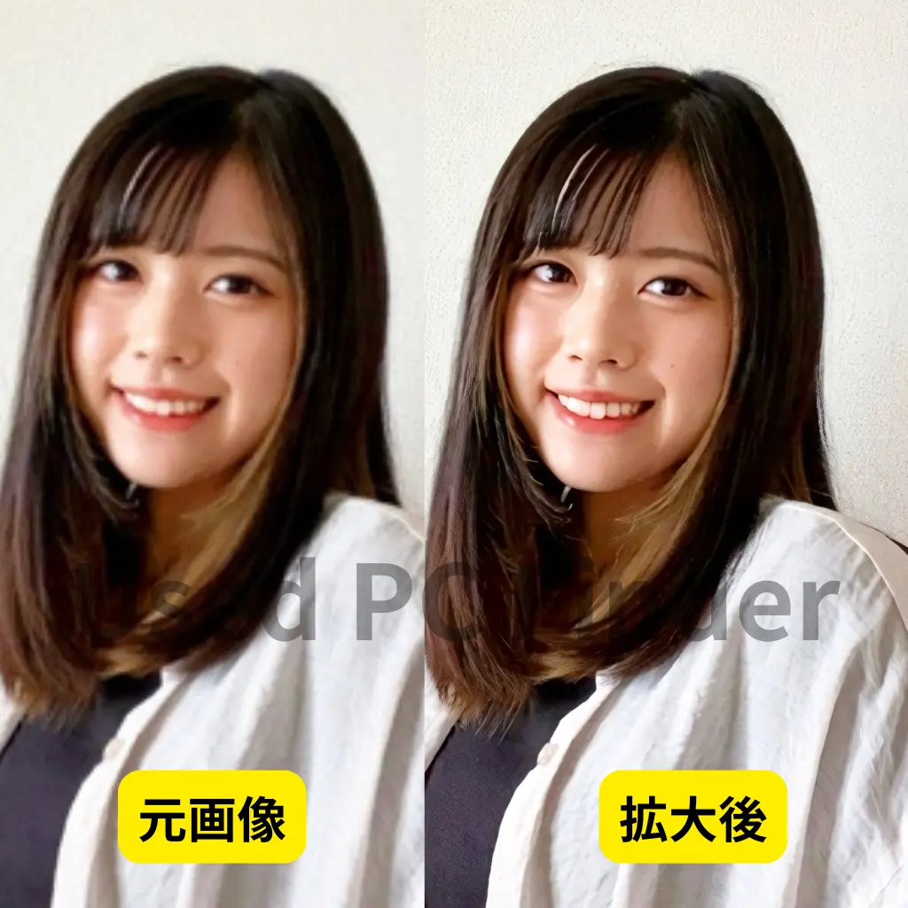 写真を拡大した例のイメージ